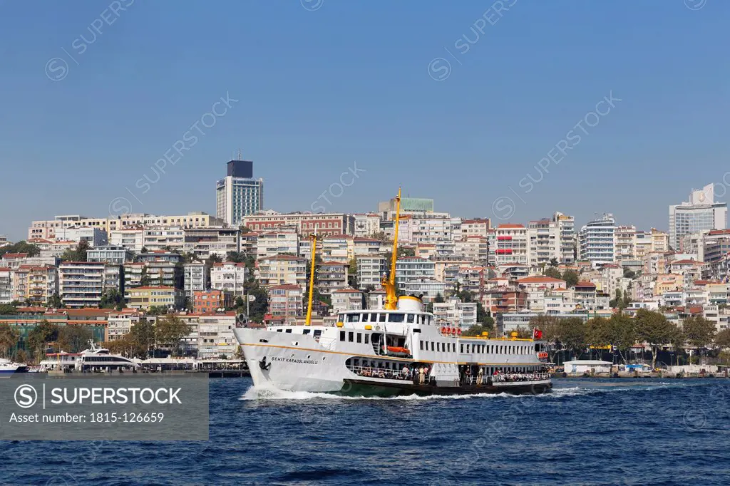 Turkey, Istanbul, Ferry boat on Bosphorus