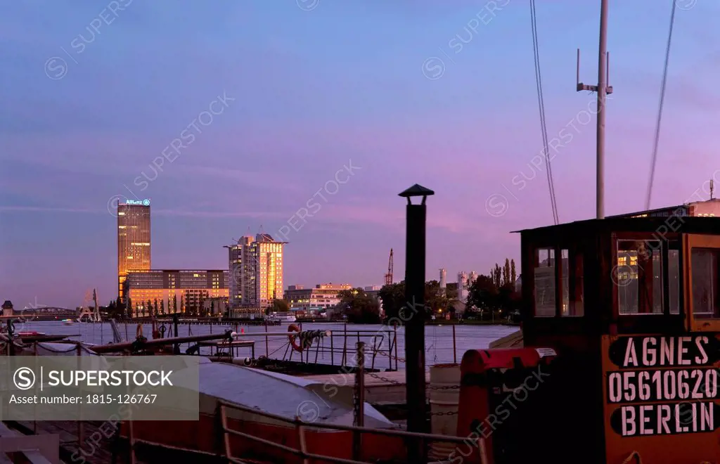 Germany, Berlin, View of Rummelsburger Bay and Treptowers at Spree River
