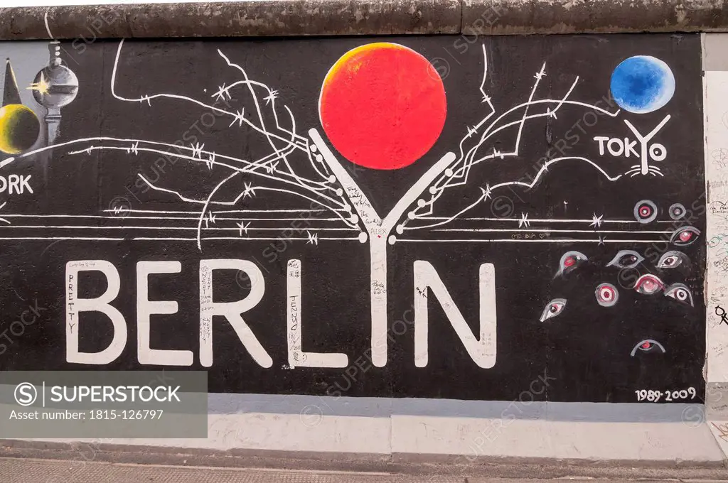 Germany, Berlin, Mural painting on Berlin wall