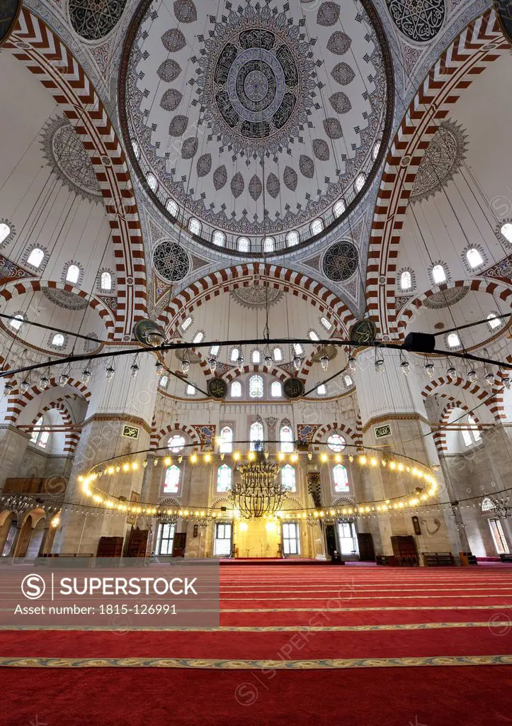Turkey, Istanbul, Interior of Sehzade Mosque