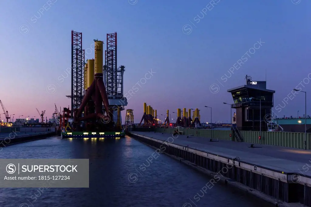 Germany, Bremerhaven, View of installation ship