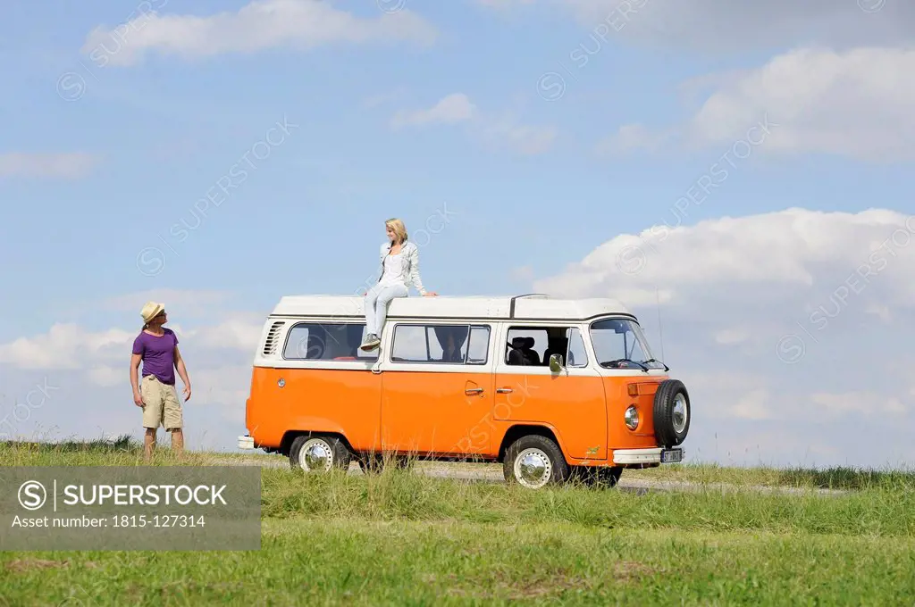 Germany, Bavaria, Man and woman on tour