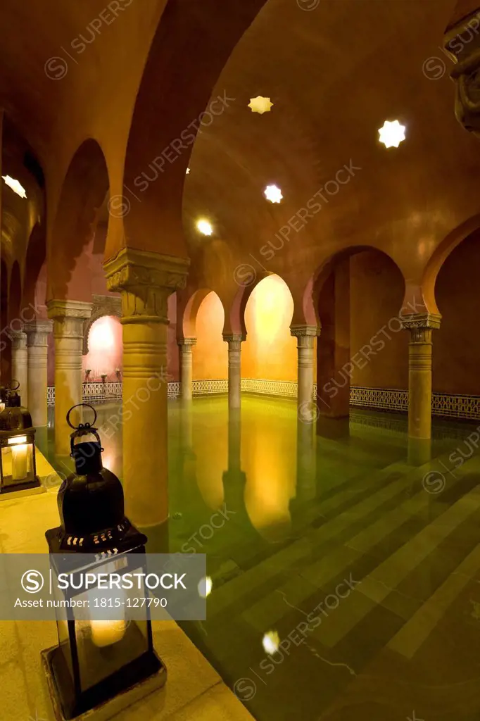Spain, Andalusia, View Arabian bath and old town