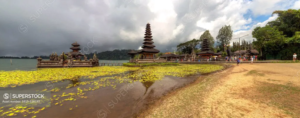 Indonesia, View of Temple Pura Ulun Danu Bratan at Lake Bratan