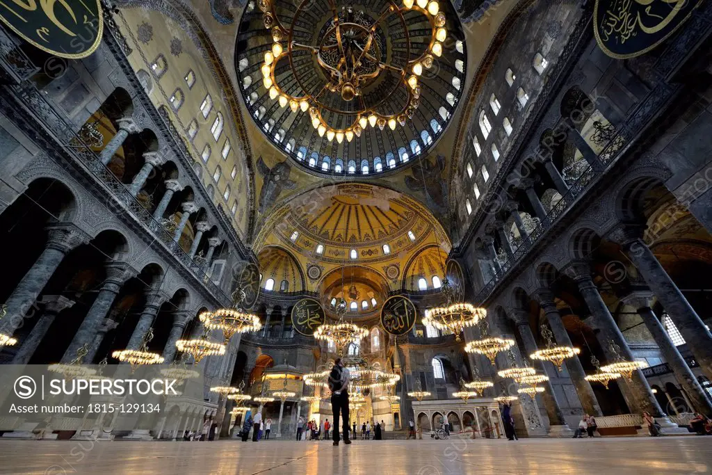 Turkey, Istanbul, Interior of Hagia Sophia