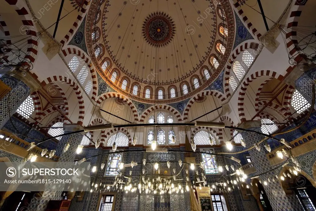 Turkey, Istanbul, Interior of Rustem Pasha Mosque