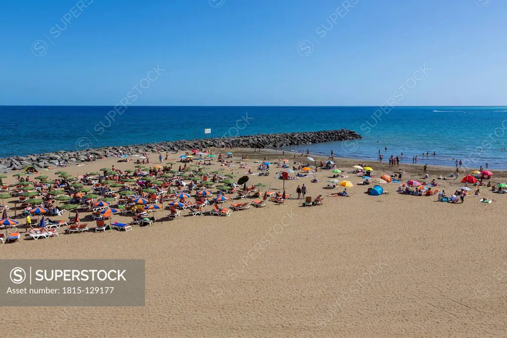 Spain, View of beach of Playa del Ingles