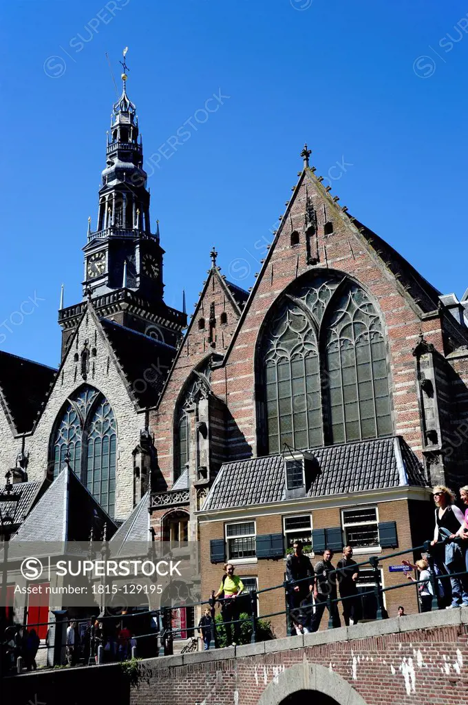 Netherlands, Amsterdam, View of Oude Kerk church
