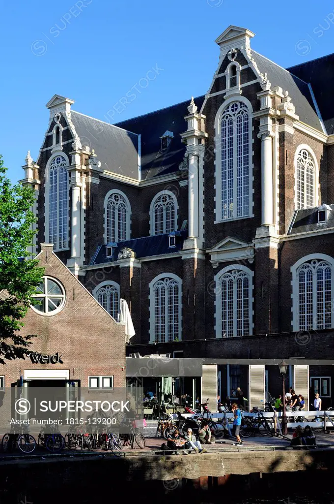 Netherlands, Amsterdam, View of Westerkerk church at Jordaan quarter