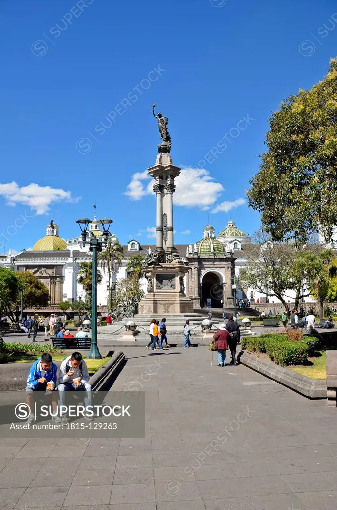 Ecuador, Quito, View of Plaza de La Independencia