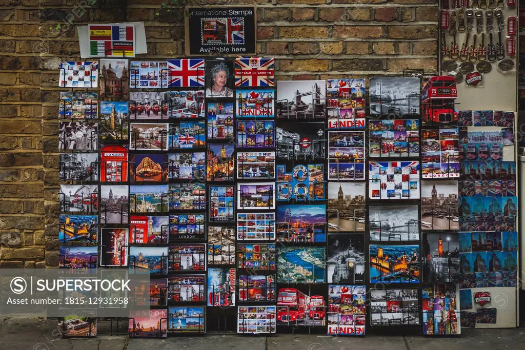 United Kingdom, England, London, postcard stand