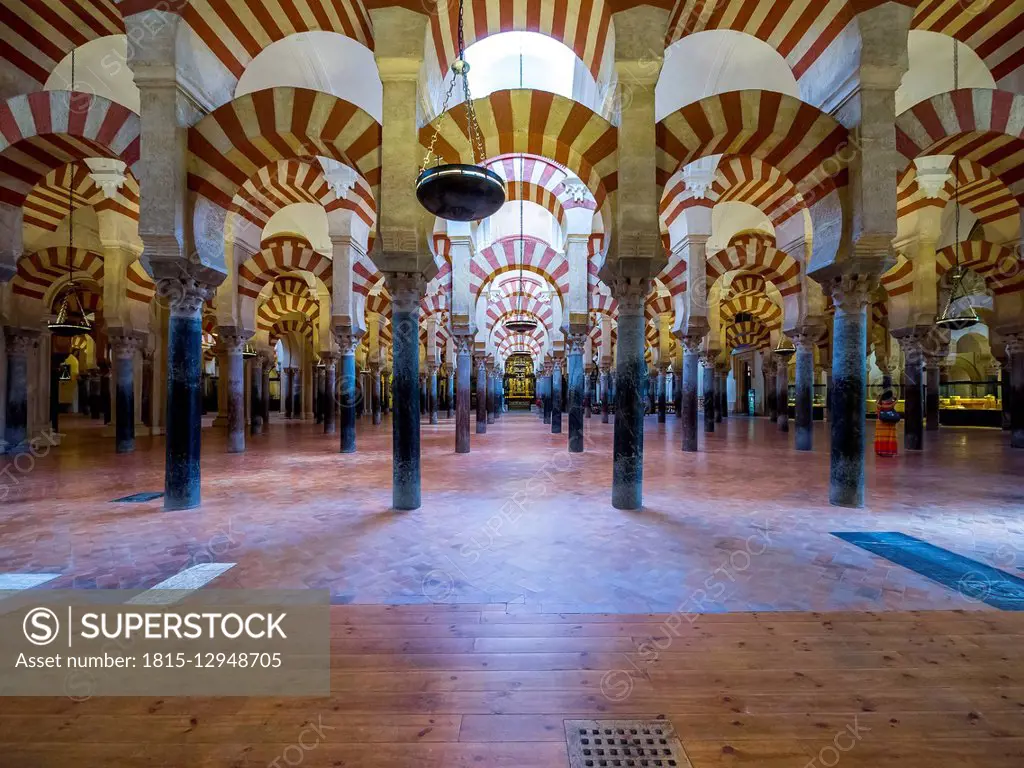 Spain, Andalusia, Cordoba, Mosque-Cathedral, columned hall