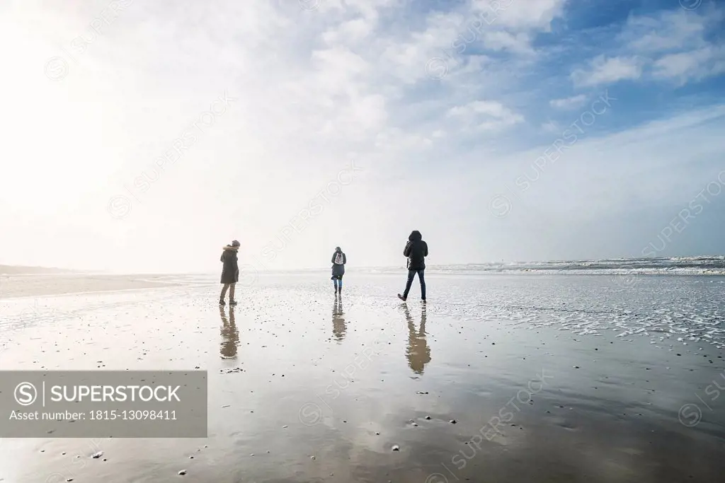 Denmark, Henne Strand, People walking at the beach