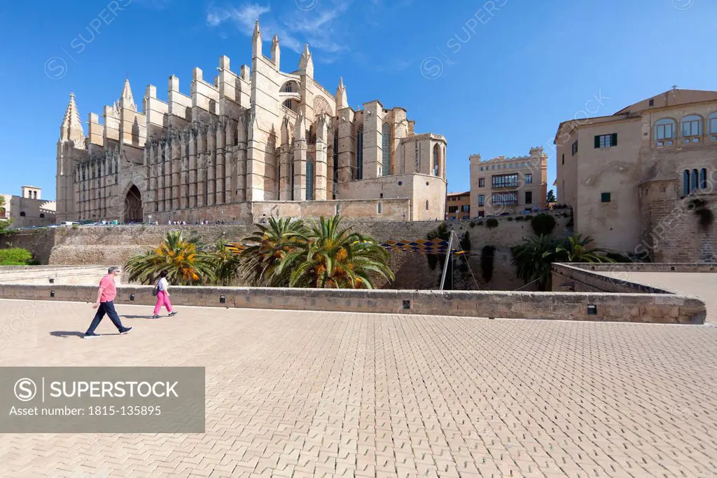 Spain, Palma, View of La Seu Cathedral