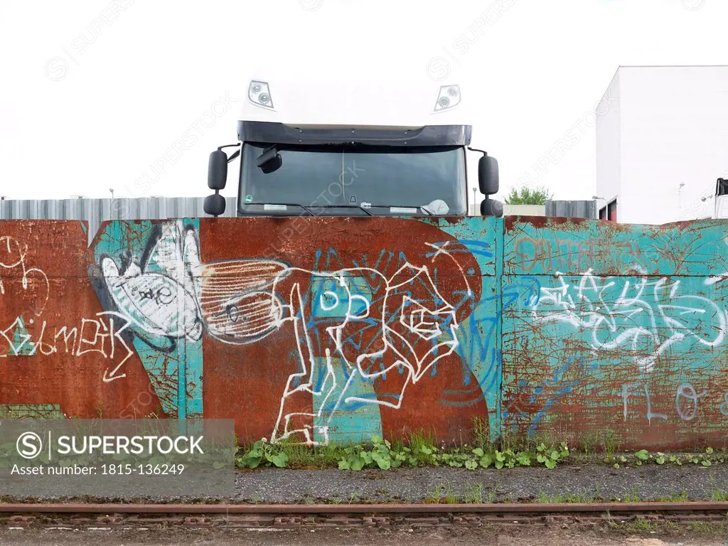 Germany, Offenbach, Walls with graffiti