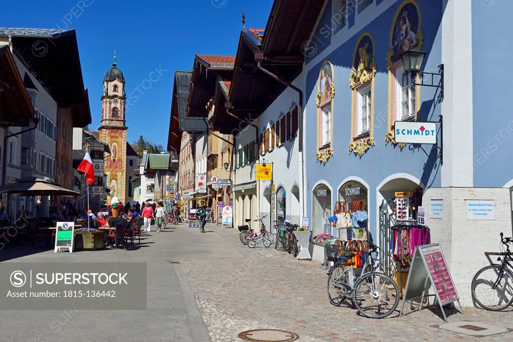 Germany, Bavaria, View of historic old town of Mittenwald
