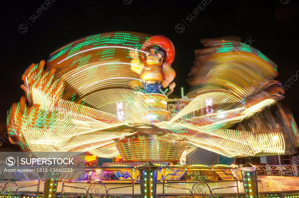 Moving carousel at night