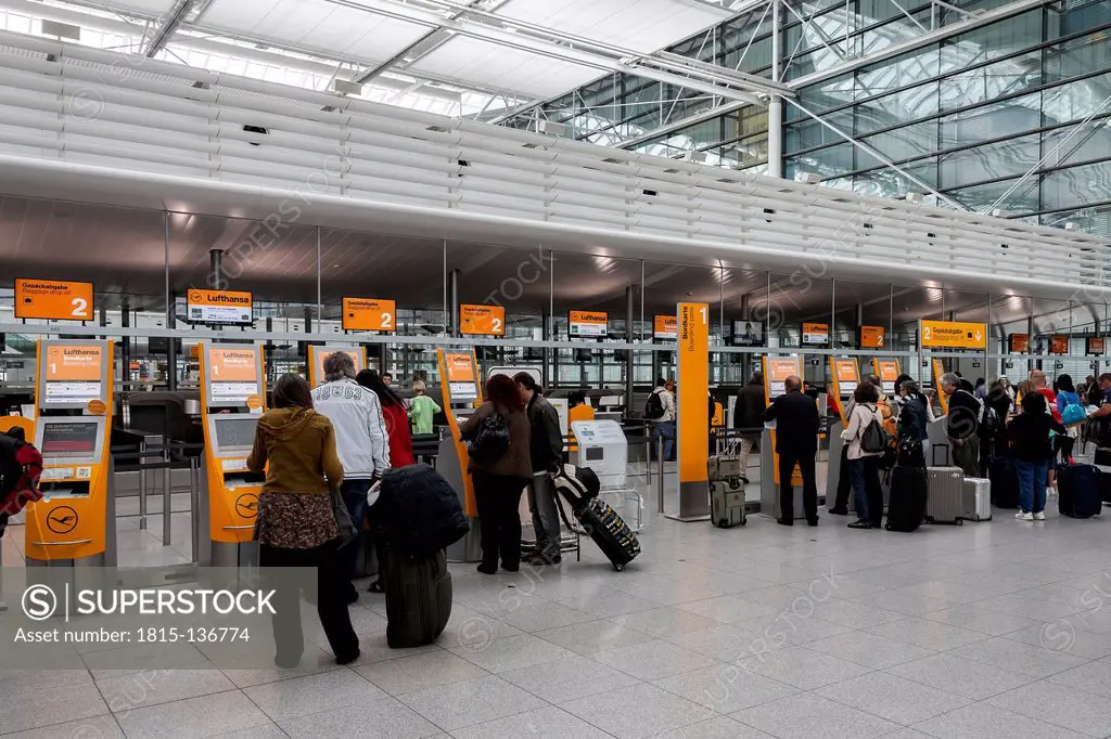 Germany, Bavaria, Munich, People at Munich Airport