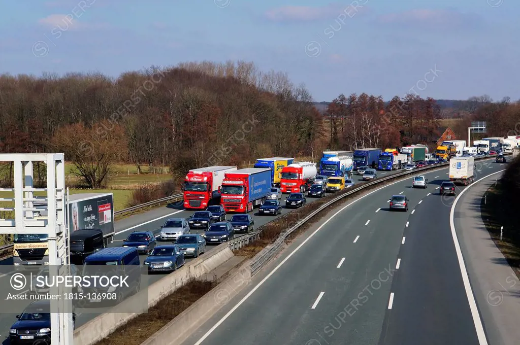 Germany, Traffic jam on highway A2