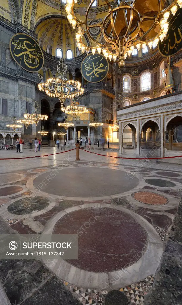 Turkey, Istanbul,Interior of Sultan Ahmed mosque