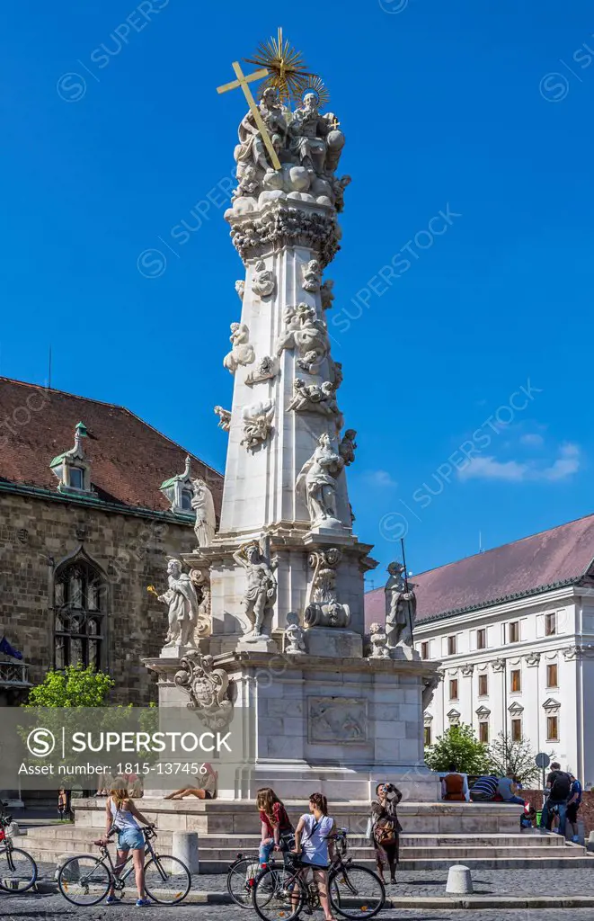 Hungary, Budapest, View of Trinity column