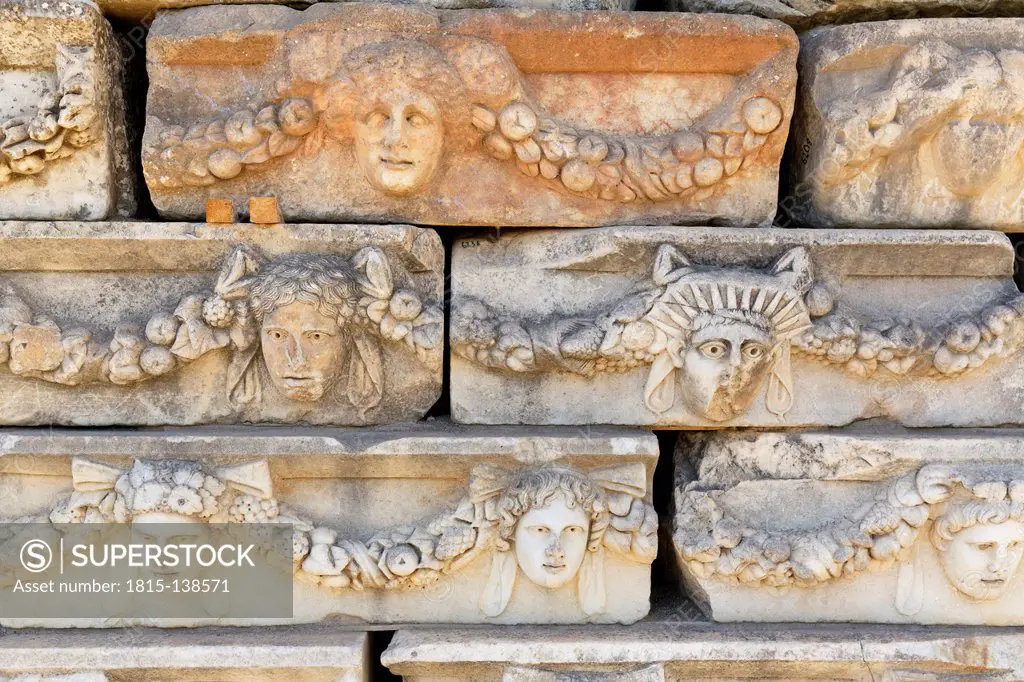 Turkey, View of reliefs at Aphrodisias