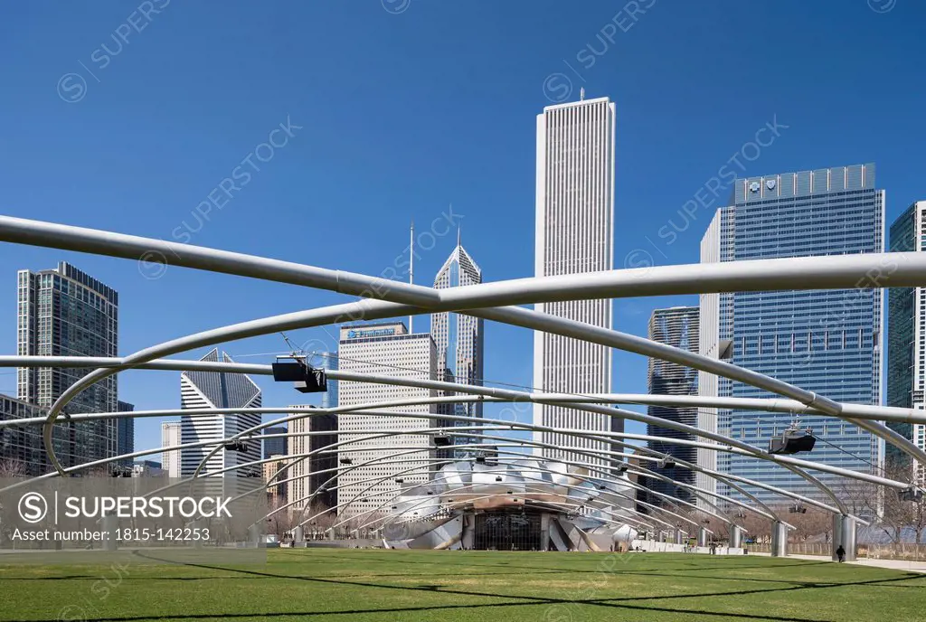 United States, Illinois, Chicago, View of Jay Pritzker Pavilion