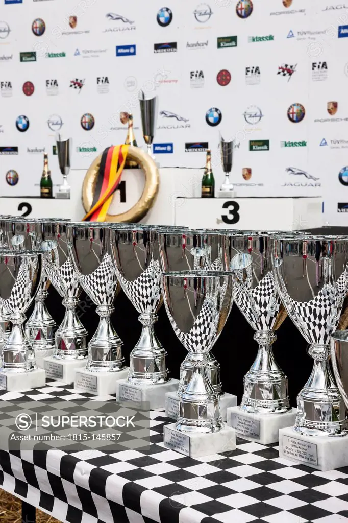 Germany, Rhineland-Palatinate, Nuerburgring, trophies for vintage car championship
