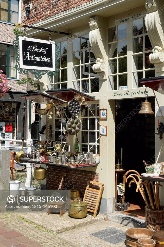 Netherlands, Delft, Antique shop in the old town