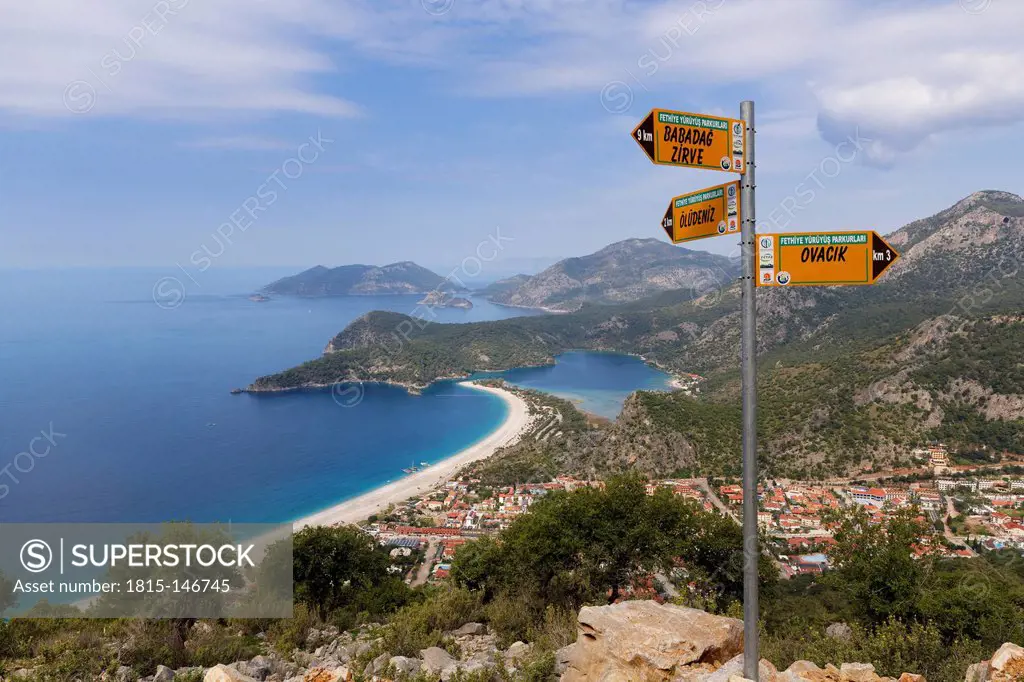 Turkey, Aegean, Sign posts on Lycian Way