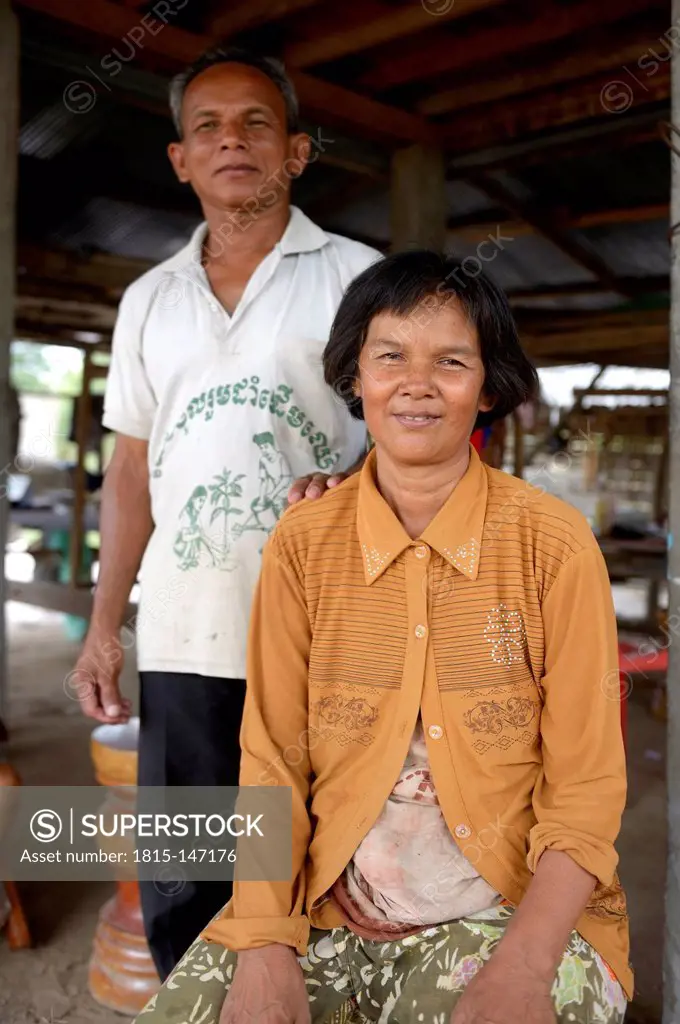 Cambodia, Takeo Province, Portrait of a married couple