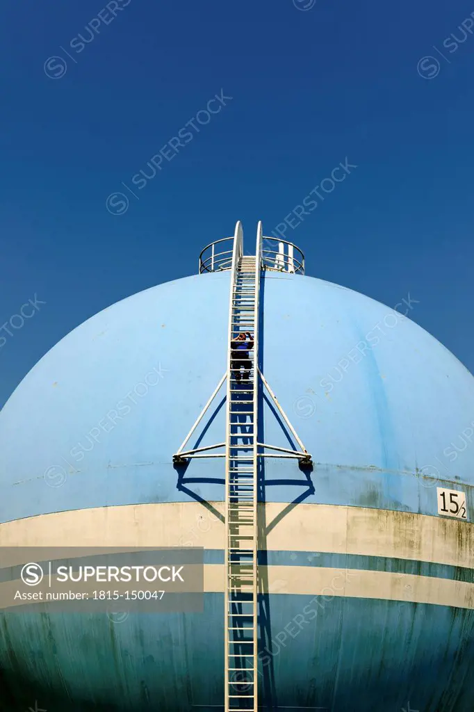 Germany, Baden-Wurttemberg, Gas tank of water treatment plant