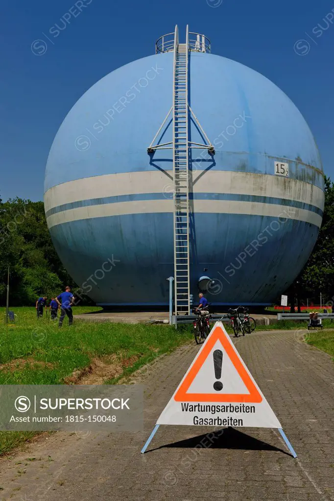 Germany, Baden-Wurttemberg, Gas tank of water treatment plant