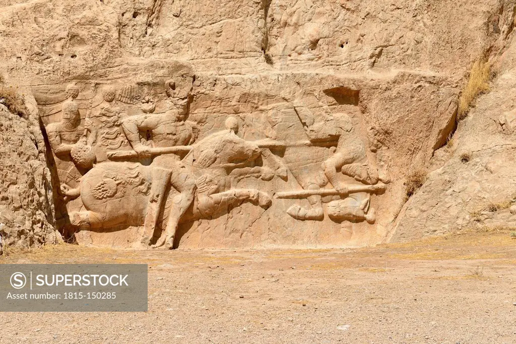 Iran, Fars, Naqsh-e Rostam, sassanid relief of the victory of king Hormozd II.