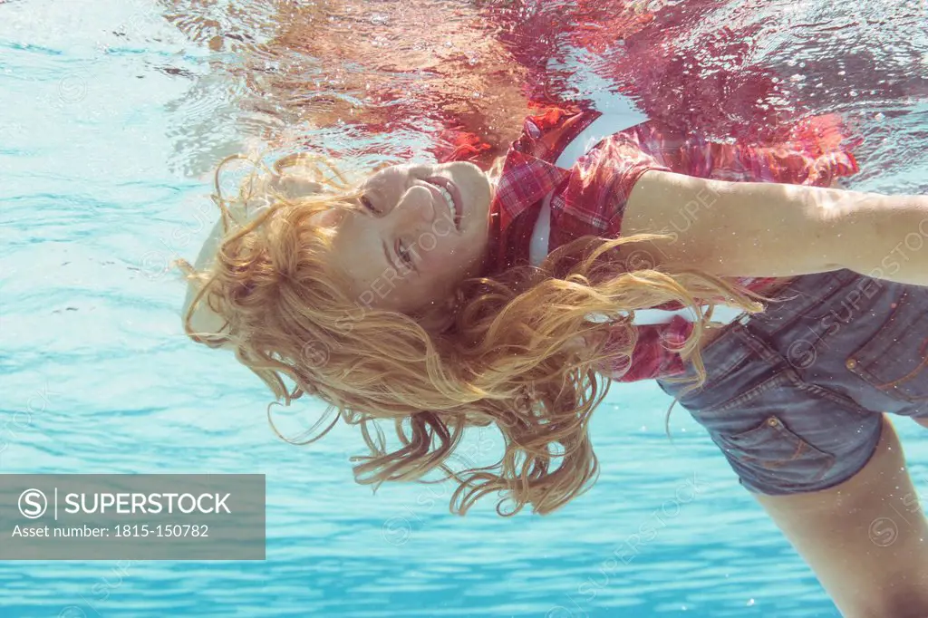 Young woman under water