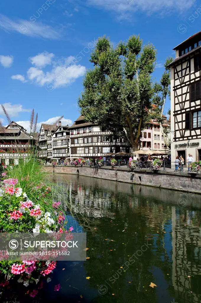 France, Bas-Rhin, Strasbourg, La Petite France, framehouses at Quai des Moulins