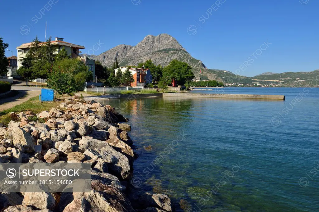 Turkey, Isparta Province, Pisidia, shore of Yesilada peninsula, Egirdir Lake, Taurus Mountains