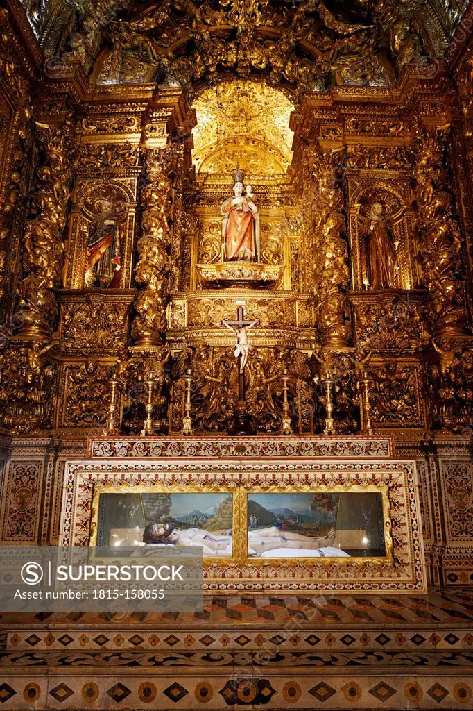 Portugal, Lisbon, Carmo, Igreja de Sao Roque, side chapel, Antependium Saint Roch