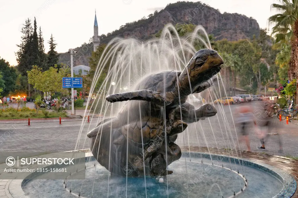 Turkey, Province Mugla, Dalyan, Turtle fountain