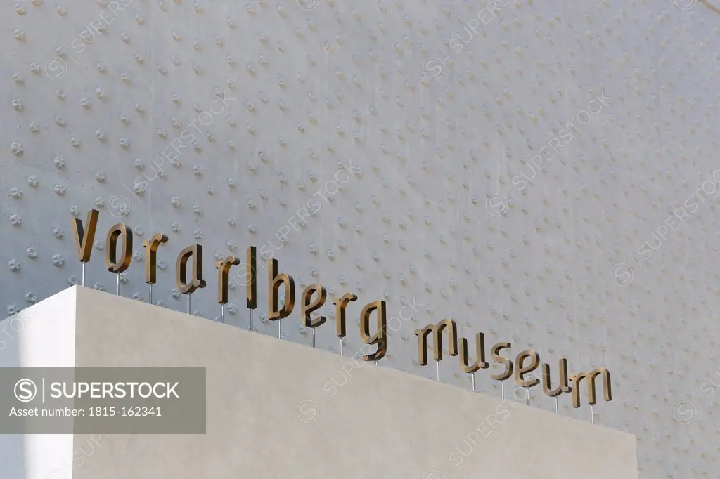 Austria, Vorarlberg, Bregenz, vorarlberg museum, entrance, writing