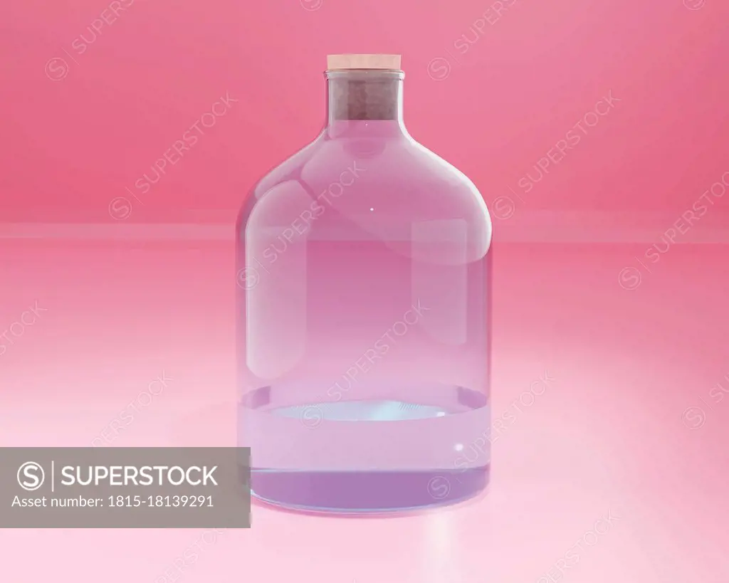 3D illustration of empty gin bottle