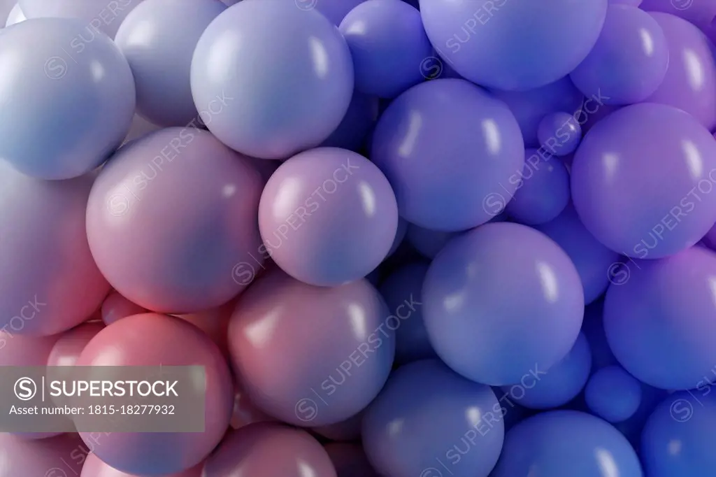 Three dimensional background of purple spheres