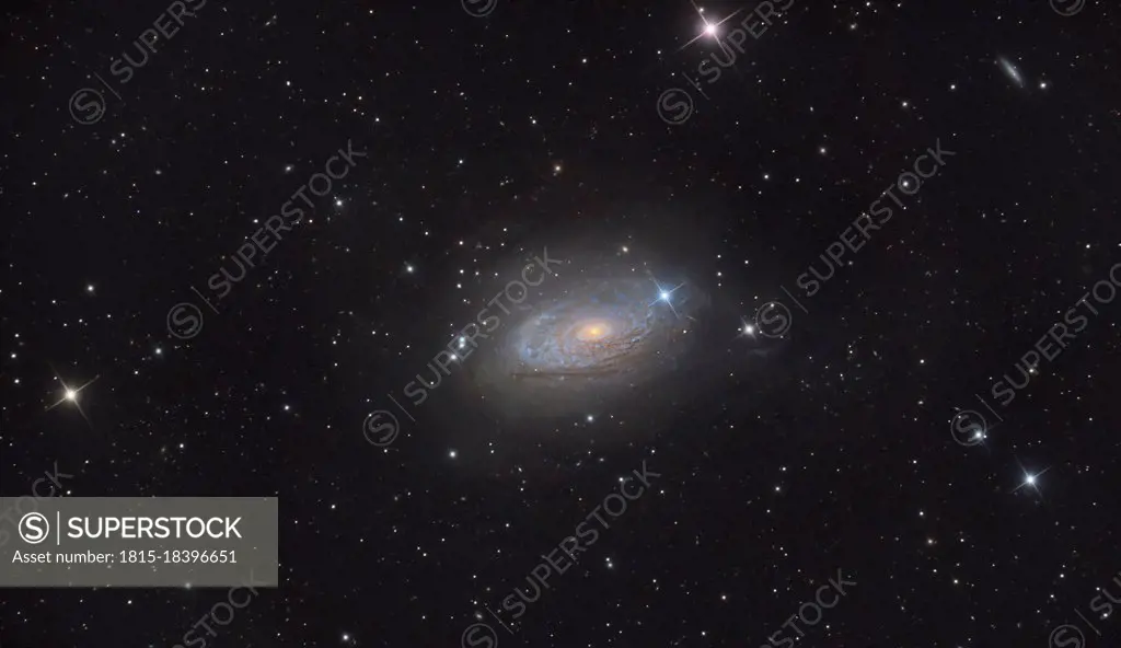 Astrophotography of Messier 63 spiral galaxy in Canes Venatici constellation