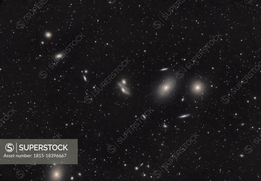 Astrophotography of Markarians Chain forming part of Virgo Cluster