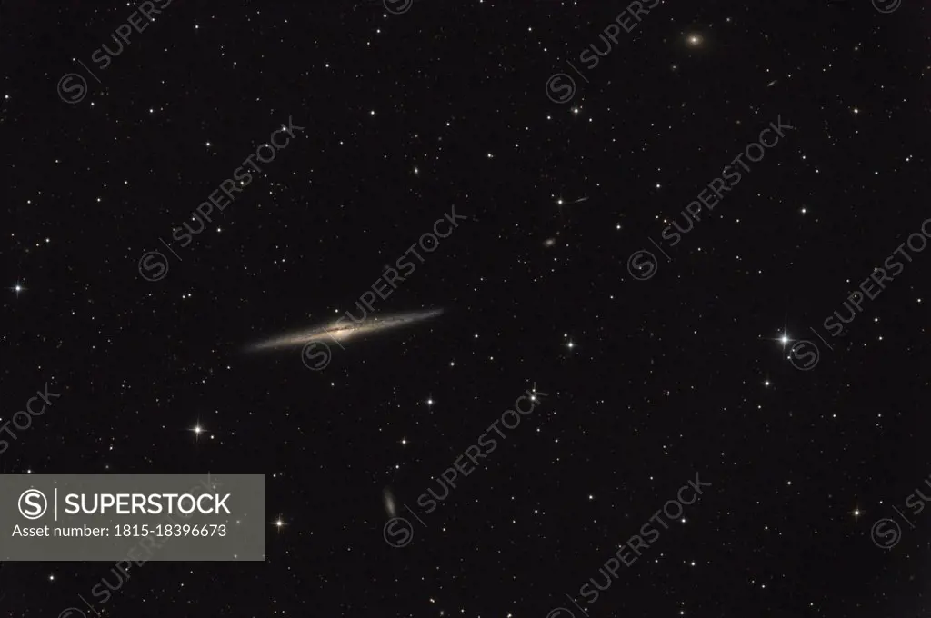 Astrophotography of NGC 4565 galaxy in Coma Berenices constellation