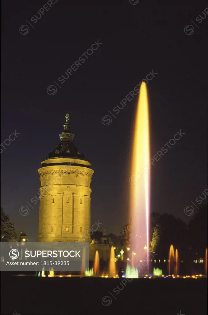 Water tower, landmark of Mannheim, Germany