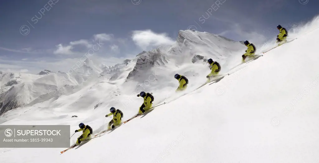 Skiing downhill