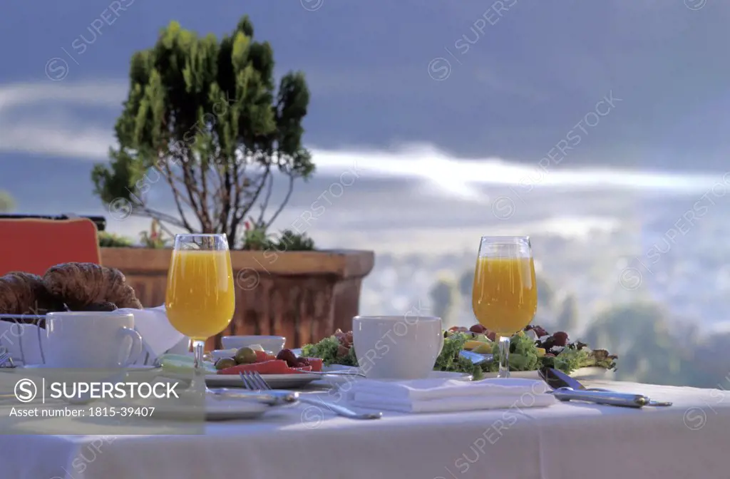 breakfast table, Franschhoek, Western Cape, Southafrica