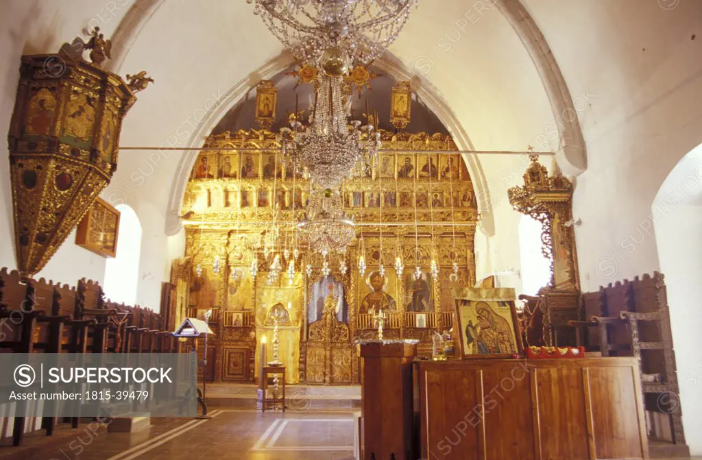 Altar at Chrysorrogiatissas monastery, Pano Panagia, Cyprus