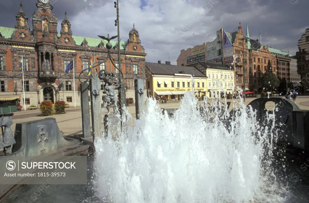 fountain in Stortorget in Malmö, Sweden